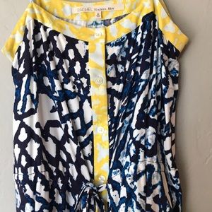Blue and yellow sundress.